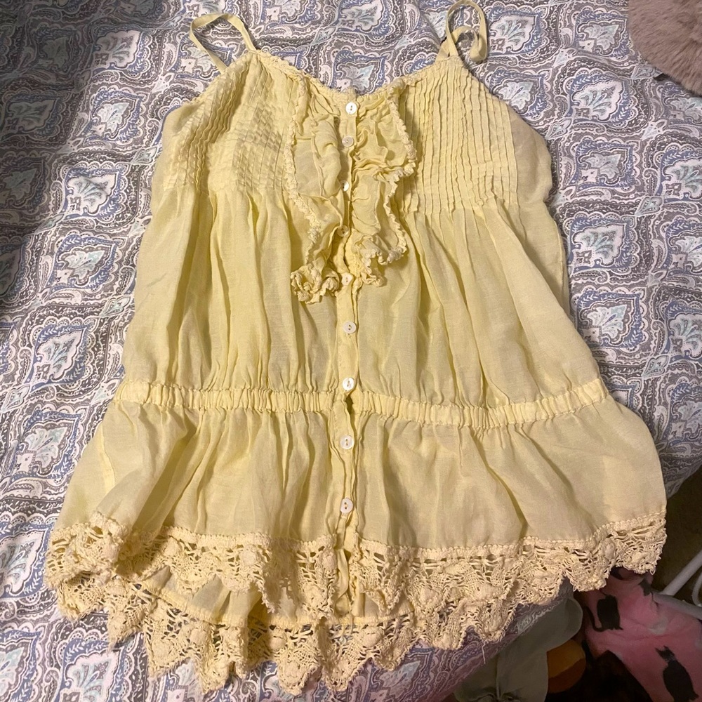 Joie Y2K yellow frill camisole